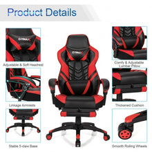 Load image into Gallery viewer, Adjustable Gaming Chair with Footrest for Home Office-Red