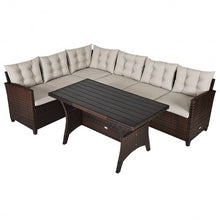 Load image into Gallery viewer, 3 Pieces Rattan Sofa Set with Cushions for Patio Garden Lawn