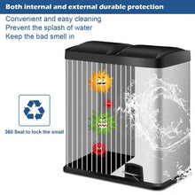 Load image into Gallery viewer, 16 Gallon Dual Step Stainless Steel Double Bucket Trash Can