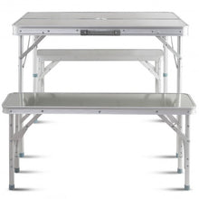 Load image into Gallery viewer, Aluminum Portable Folding Picnic Table with 2 Benches