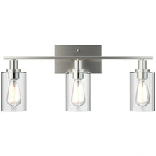Load image into Gallery viewer, 3-Light Modern Bathroom Wall Sconce with Clear Glass Shade-Silver