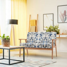 Load image into Gallery viewer, Modern Fabric Loveseat Sofa Couch Upholstered 2-Seat Armchair-Dark Blue