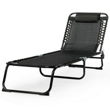 Load image into Gallery viewer, Foldable Camping Patio Chaise Lounge Chair-Black