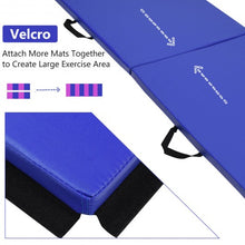Load image into Gallery viewer, 6� x 24" x 1.5'' Thick Two Folding Panel Gymnastics Mat-Blue