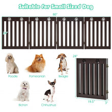 Load image into Gallery viewer, 24" Folding Wooden Freestanding Pet Gate Dog Gate with 360° Hinge -Espresso