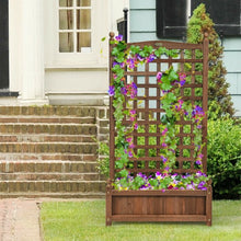 Load image into Gallery viewer, Solid Wood Planter Box with Trellis Weather-resistant Outdoor