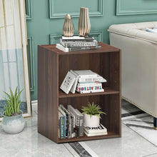 Load image into Gallery viewer, 2 Tier Open Night Stand End Table Sofa Side Storage Furniture-Walnut