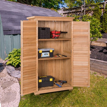 Load image into Gallery viewer, 63" Tall Wooden Garden Storage Shed in Shutter Design