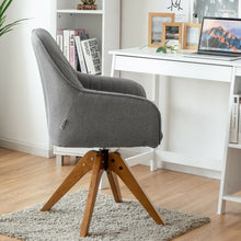 Load image into Gallery viewer, Fabric Swivel Accent Chair with Beech Wood Legs