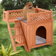 Load image into Gallery viewer, Outdoor Weather Resistant Wooden Puppy Pet Dog House