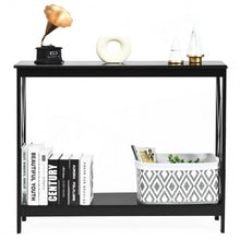 Load image into Gallery viewer, 2-Tier Console X-Design Sofa Side Accent Table-Black