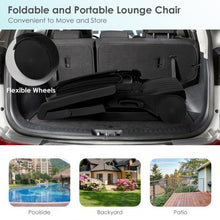 Load image into Gallery viewer, Adjustable Patio Sun Lounger with Weather Resistant Wheels-Black