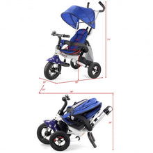 Load image into Gallery viewer, 6-In-1 Kids Baby Stroller Tricycle Detachable Learning Toy Bike-Blue