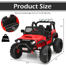 Load image into Gallery viewer, 12V Kids Ride On Truck RC Motorized Car with Spring Suspension and MP3 -Red