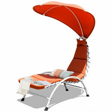 Load image into Gallery viewer, Patio Hanging Swing Hammock Chaise Lounger Chair with Canopy-Orange