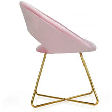 Load image into Gallery viewer, Modern Accent Velvet Dining Arm Chair w/ Golden Metal Legs and Soft Cushion-Pink