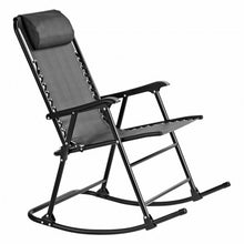 Load image into Gallery viewer, Outdoor Patio Headrest Folding Zero Gravity Rocking Chair-Gray