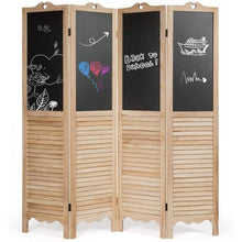 Load image into Gallery viewer, 4-Panel Folding Privacy Room Divider Screen with Chalkboard
