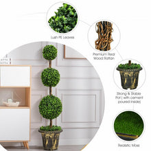 Load image into Gallery viewer, 4 ft Artificial Topiary Triple Ball Tree Plant