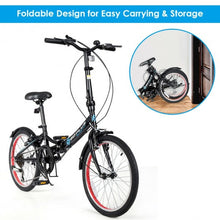 Load image into Gallery viewer, 20" Lightweight Adult Folding Bicycle Bike with 7-Speed Drivetrain Dual V-Brakes