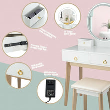 Load image into Gallery viewer, Set 3 Makeup Vanity Table Color Lighting Jewelry Divider Dressing Table-White