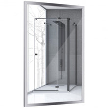 Load image into Gallery viewer, Stainless Steel Frame Floating Glass Rectangular Wall Mirror-36"