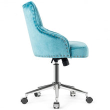 Load image into Gallery viewer, Tufted Upholstered Swivel Computer Desk Chair with Nailed Tri-Turquoise