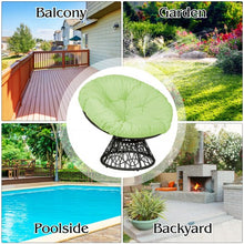 Load image into Gallery viewer, Rattan Papasan Chair Ergonomic 360-degree Swivel Soft Cushion Garden-Green