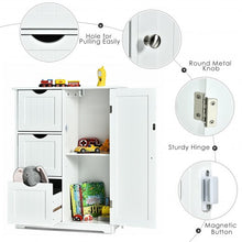 Load image into Gallery viewer, Bathroom Floor Cabinet Side Storage Cabinet with 3 Drawers and 1 Cupboard-White