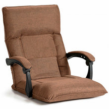Load image into Gallery viewer, 14-Position Floor Chair Lazy Sofa with Adjustable Back Headrest Waist-Coffee