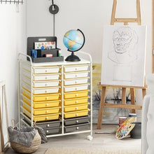 Load image into Gallery viewer, 20 Drawers Storage Rolling Cart Studio Organizer-Yellow