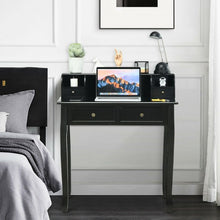 Load image into Gallery viewer, Removable Floating Organizer 2-Tier Mission Home Computer Vanity Desk-Black