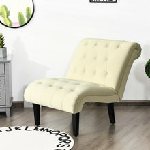Load image into Gallery viewer, Upholstered Tufted Lounge Chair with Wood Leg-Beige