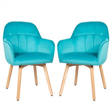 Load image into Gallery viewer, Set of 2 Mid-Back Accent Leisure Armchairs-Blue