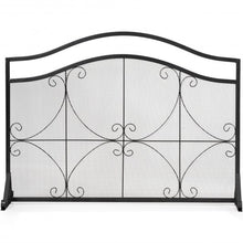 Load image into Gallery viewer, Single Panel Fireplace Screen Free Standing Spark Guard Fence