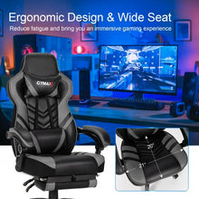 Load image into Gallery viewer, Adjustable Gaming Chair with Footrest for Home Office-Gray