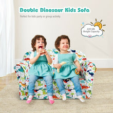 Load image into Gallery viewer, Double Kids Dinosaur Sofa Children Armrest Couch