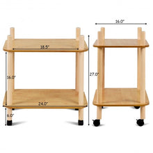 Load image into Gallery viewer, 2 Tier Rolling Utility Storage Rack Serving Cart
