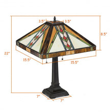Load image into Gallery viewer, Tiffany-Style 2-Light Table Lamp w/ 16" Glass Lampshade