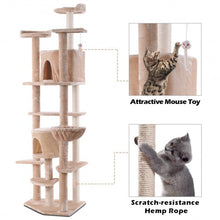 Load image into Gallery viewer, Cat Tree Condo Furniture Scratch Post Pet House Beige/Navy/Beige Paws-beige