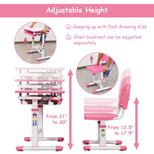 Load image into Gallery viewer, Height Adjustable Children�s Desk Chair Set -Pink