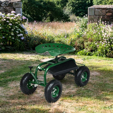 Load image into Gallery viewer, 4-Wheel Rolling Garden Cart Work Seat