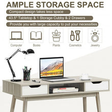 Load image into Gallery viewer, Stylish Computer Desk Workstation with 2 Drawers and Solid Wood Legs-Oak