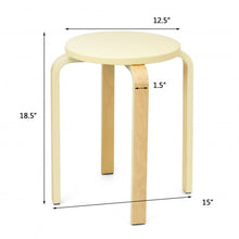 Load image into Gallery viewer, Set of 4 Bentwood Round Stool Stackable Dining Chair with Padded Seat-Beige