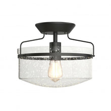 Load image into Gallery viewer, Semi Flush Mount Ceiling Light Fixture Industrial Seeded Glass Pendant Lamp