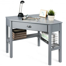 Load image into Gallery viewer, Corner Wooden PC Laptop Computer Desk-Gray