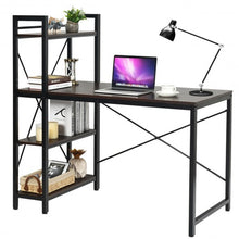 Load image into Gallery viewer, 4 Tier Storage Shelves Computer Desk-Brown