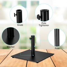 Load image into Gallery viewer, Steel Heavy Duty Patio Market Umbrella Base with 3 Adapters for Backyard