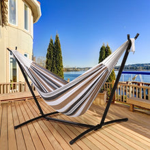 Load image into Gallery viewer, Double Hammock with Steel Stand and Carry Bag