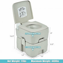 Load image into Gallery viewer, 5.3 Gallon 20 L Portable Travel Toilet for Camping RV Indoor Outdoor